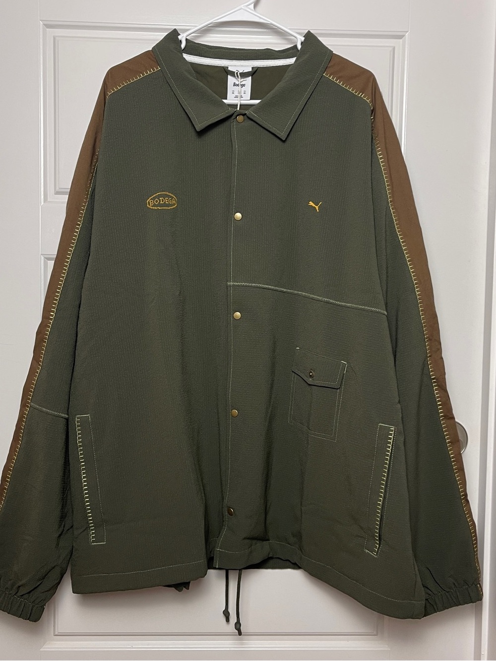 PUMA x Bodega T7 Coaches Jacket Men XXL Olive Green NWT 633483-70